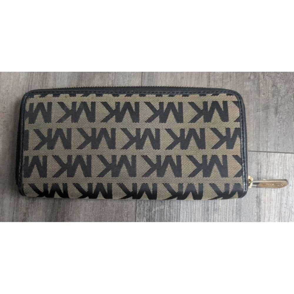 Reseller Bundle Lot of 3 Authentic Michael Kors Wallets Logo Print Gold Gray